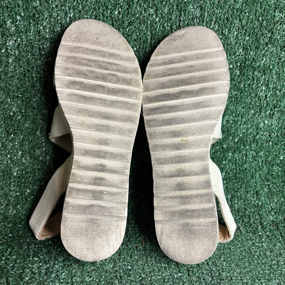 Kensie Emme Elastic Strap Platform Comfort Casual Slingback Sandal Beige Women 9